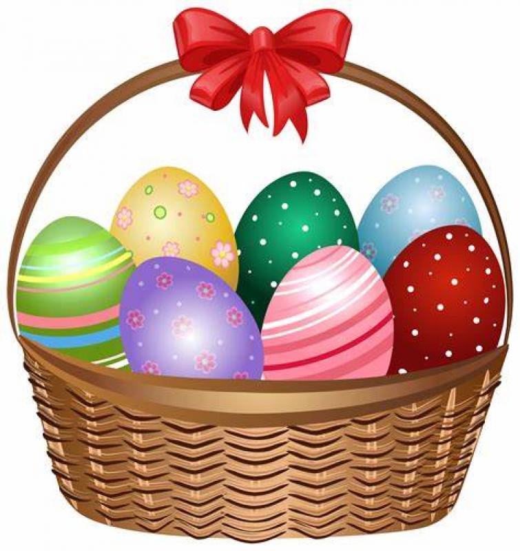 easter eggs in a basket